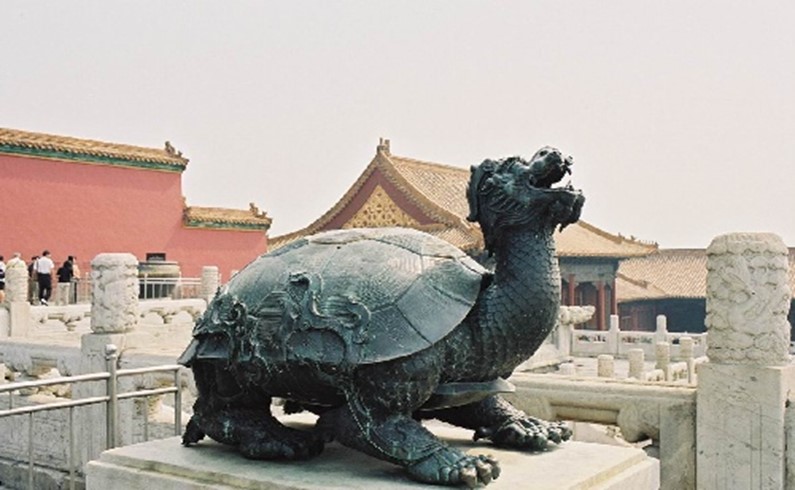 Пекин. Черепаха - сын Дракона в Императорском дворце. 