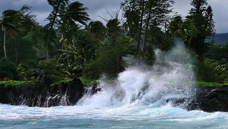 Разбушевавшийся океан у берегов полуострова Ke`anae.
Дорога на Хану. Остров Мауи, Гавайи.
