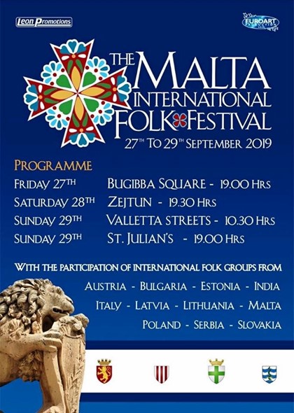 Международный фестиваль фольклорной музыки возвращается на Мальту 27-30 сентября 2019 года