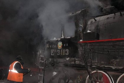 В Перми сгорел туристический ретро-паровоз