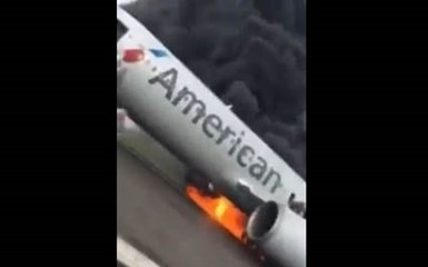 Во Флориде загорелся Boeing American Airlines