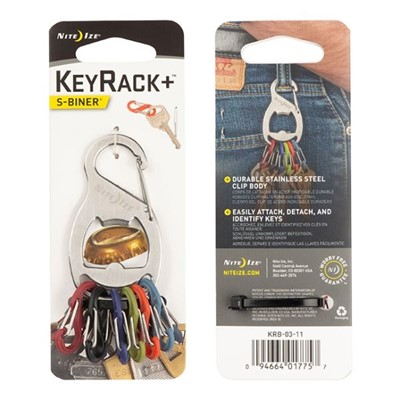 Nite Ize Key Rack с открывашкой серый - Увеличить