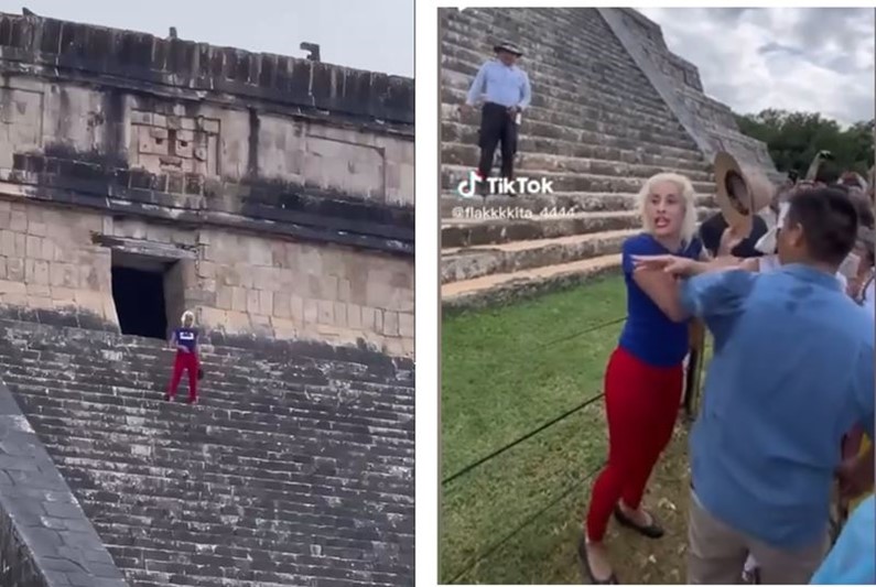 В Мексике туристку оттаскали за волосы за танец на священной пирамиде
