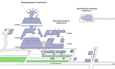 Аэропорт Внуково. Схема автомобильных парковок