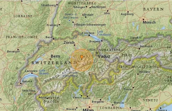 Землетрясение магнитудой 4,6 произошло в Швейцарии