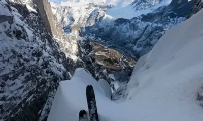 Стена Троллей впервые стала местом катания на лыжах