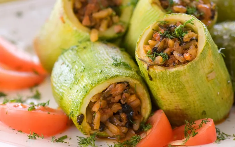 Постные фаршированные кабачки от Николы Радишича