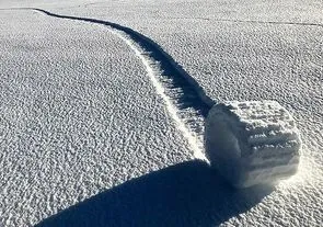 На полях Англии появились снежные роллы