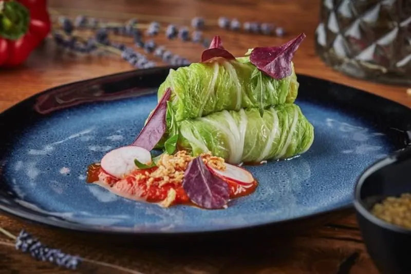 Весеннее, Овощное — Голубцы с пекинской капустой и булгуром