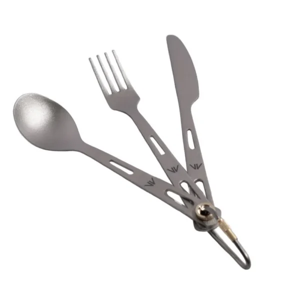 GORAA 3-Piece Titanium Cutlery Set серый