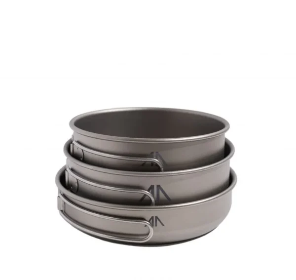 GORAA 3-Piece Titanium Pot And Pan Cook Set серый 500+550+680МЛ