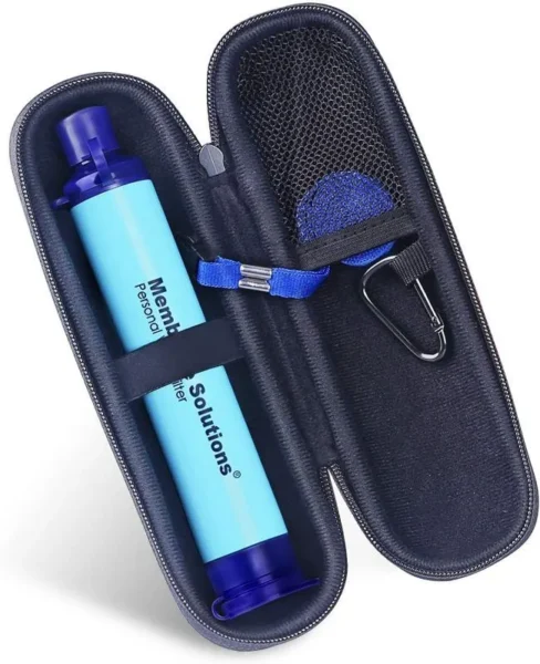 Membrane Solutions Water Filter Straw Blue 1PK W Carrying Case синий