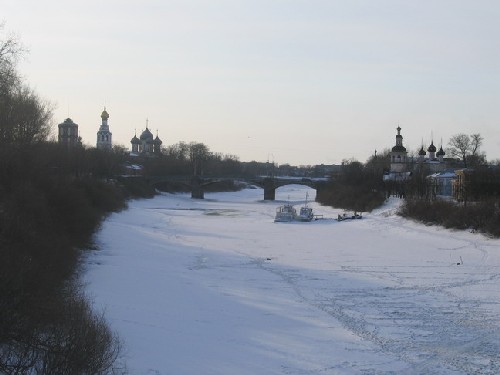 Река Вологда зимой