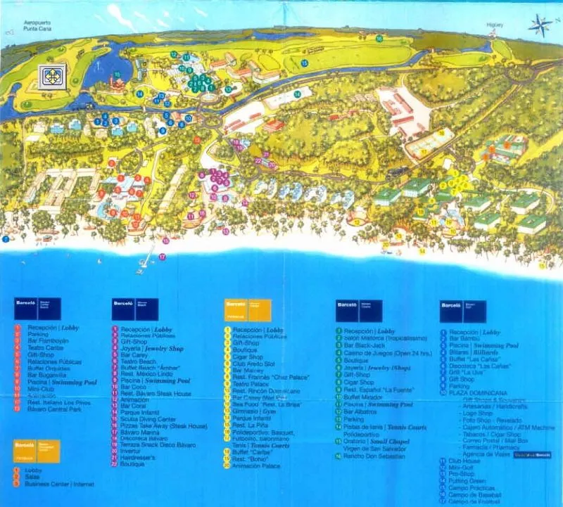 сКАН карты всего курорта по рассказу. Всего в нем 5 отелей.