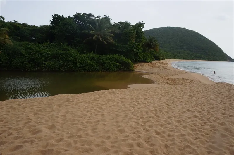 один из красивейших пляжей Гваделупы