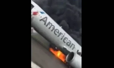 Во Флориде загорелся Boeing American Airlines