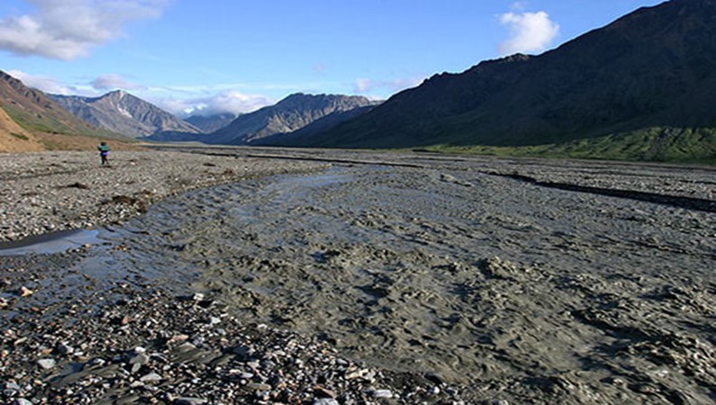 Разливающаяся Toklat river. Денали, Аляска 