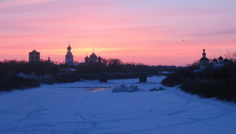 Закат на реке Вологда