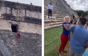В Мексике туристку оттаскали за волосы за танец на священной пирамиде
