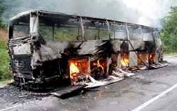 В Черногории сгорел туристический автобус:  российские туристы спаслись