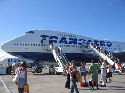 Первый двухэтажный Boeing 747 вылетел из Петербурга в Египет