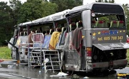В Германии разбился автобус с туристами