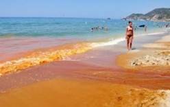 Пляж в Турции окрасился из-за слива воды