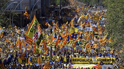 Манифестация в Барселоне