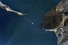 Крымский мост почти готов. Фото из космоса