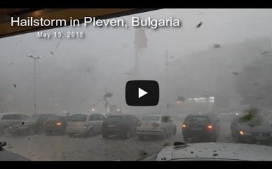 Градовый шторм в городе Плевене