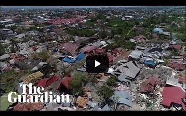Новое видео о цунами в Индонезии – разрушения в Палу 