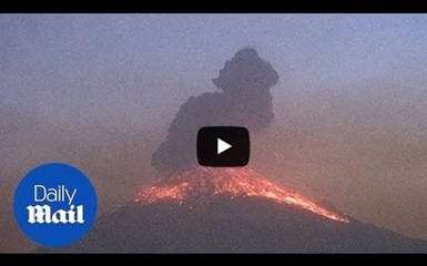 Взрыв вулкана Попокатепетль в Мексике