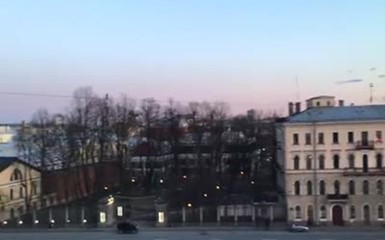 Закат над Адмиралтейским районом Санкт-Петербурга