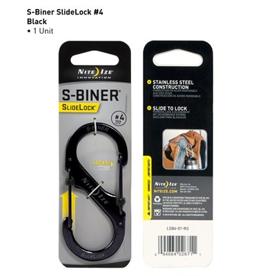Slidelock Steel S-Biner - 4 Black - Увеличить
