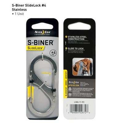 Slidelock Steel S-Biner - 4 Stainless - Увеличить