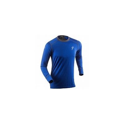 Футболка с длинным рукавом Bjorn Daehlie UNDERWEAR Shirt WARM LS Surf The Web/Periscope (синий/серый) - Увеличить