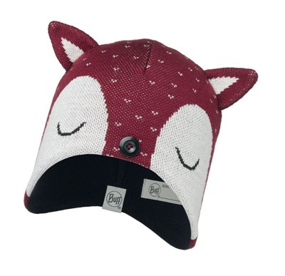 Child Knitted & Polar Hat Buff Fox Wine-Wine-Standard - Увеличить