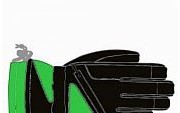 Перчатки горные GLANCE Fighter Junior (black/green) черный/розовый