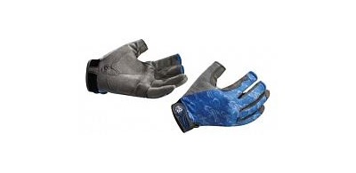 Перчатки рыболовные BUFF Pro Series Fighting Work Gloves Skoolin Azul (синий) - Увеличить