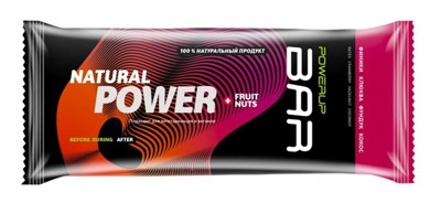 Powerup Bar Fruit+Nuts темно-розовый 50г - Увеличить