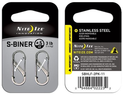 Nite lze S-Biner 2 шт №0,5 (стальной) серый 0.5 - Увеличить