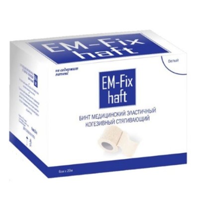 медицинский эластичный когезивный стягивающий EM-fix haft 4см х 4м 4СМХ4М - Увеличить