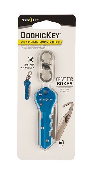 карманный Nite Ize Doohickey Key Chain Hook Knife синий - Увеличить