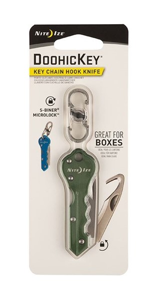 карманный Nite Ize Doohickey Key Chain Hook Knife зеленый - Увеличить