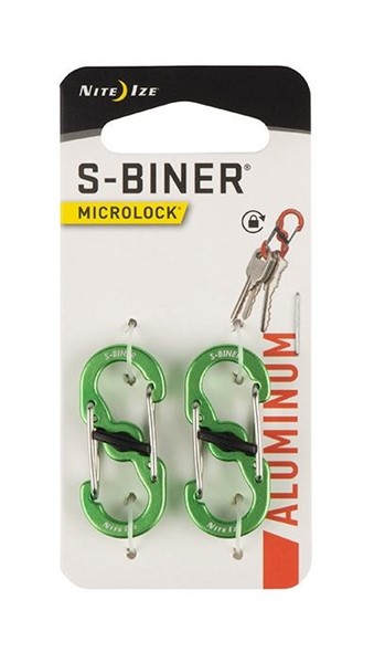 алюминиевые Nite Ize S-Biner Microlock 2 шт. светло-зеленый - Увеличить
