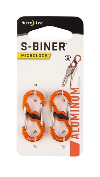 алюминиевые Nite Ize S-Biner Microlock 2 шт. оранжевый - Увеличить