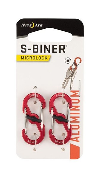 алюминиевые Nite Ize S-Biner Microlock 2 шт. красный - Увеличить
