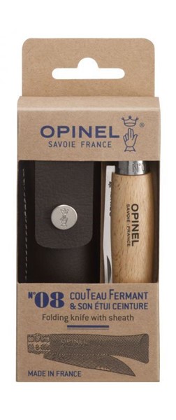 Opinel №8 VRI Tradition Inox с чехлом коричневый 8.5СМ - Увеличить