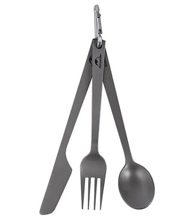 Нож, Вилка) Naturehike TZD11 Titanium Cutlery серый - Увеличить