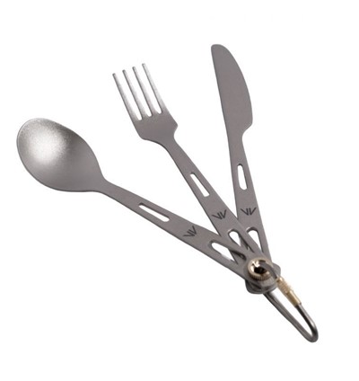 GORAA 3-Piece Titanium Cutlery Set серый - Увеличить
